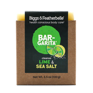 Front of  BAR-GARITA® soap by Biggs & Featherbelle® 