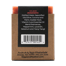 Back of BAR-LAMINT® soap by Biggs & Featherbelle® 