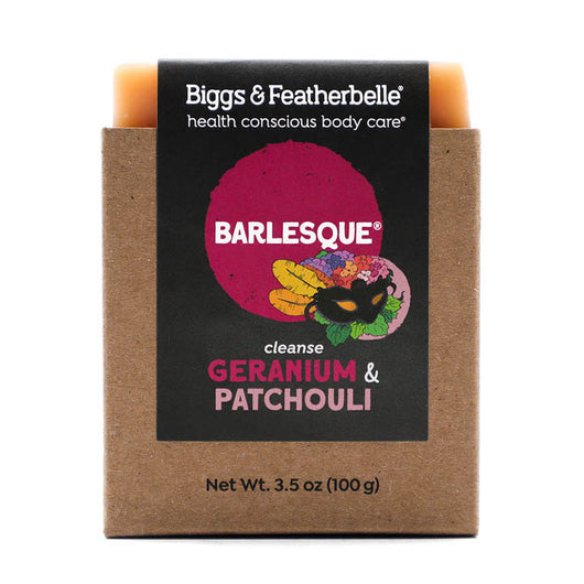 Front of  BARLESQUE® soap by Biggs & Featherbelle® 