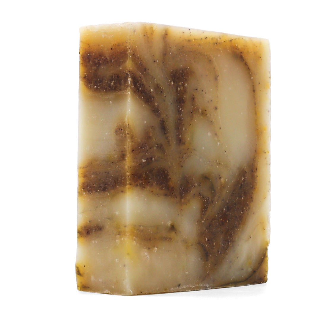 Unpackaged of Biggs & Featherbelle® Chai Bar soap on a white background