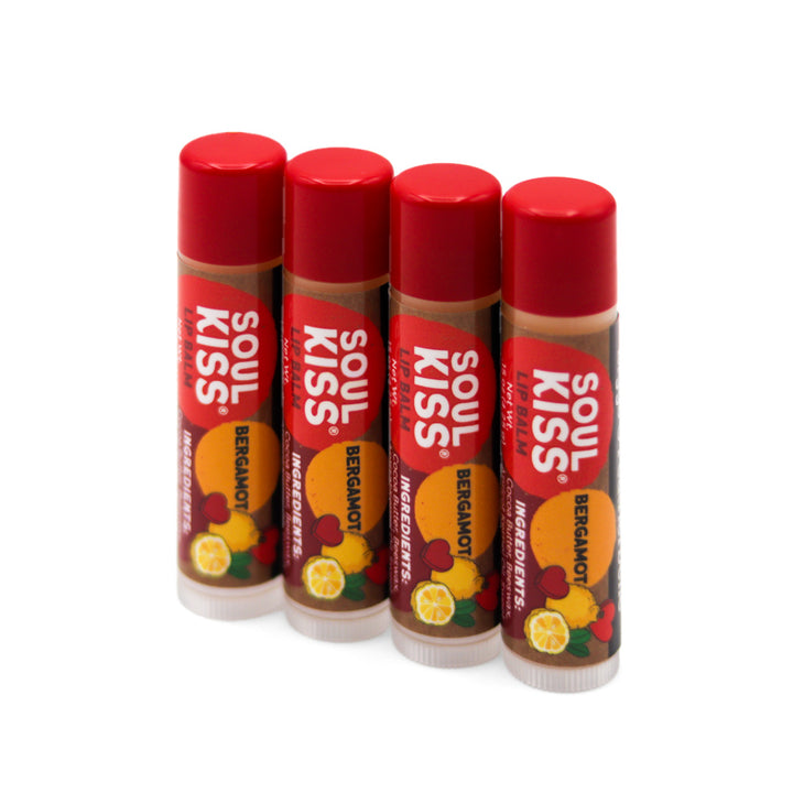 4-pack of SOUL KISS® natural lip balm by Biggs & Featherbelle®