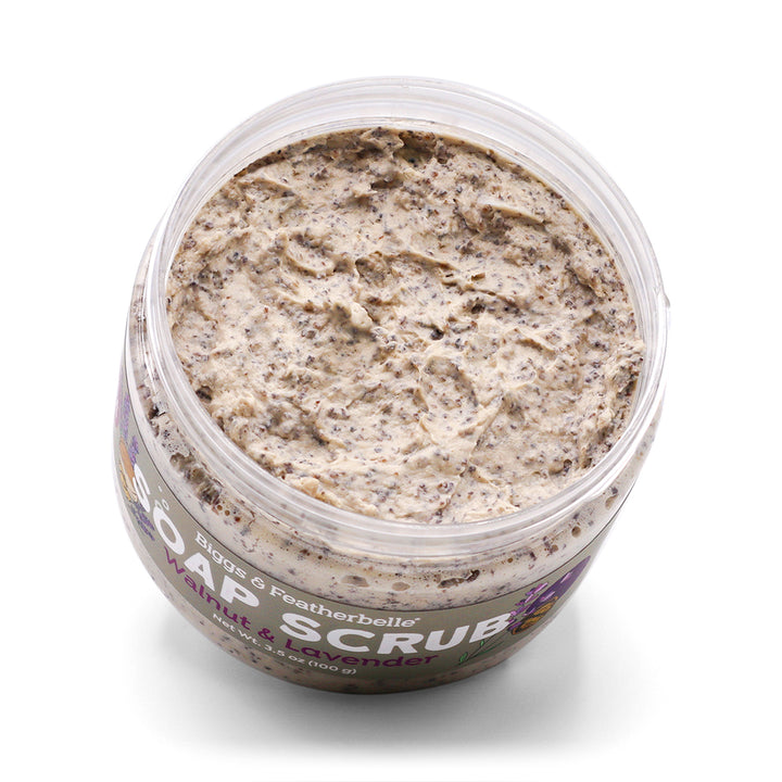Top down photo of Walnut & Lavender Soap Scrub by Biggs & Featherbelle®