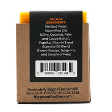 Back of CREAMSICLE BAR™ soap by Biggs & Featherbelle® 