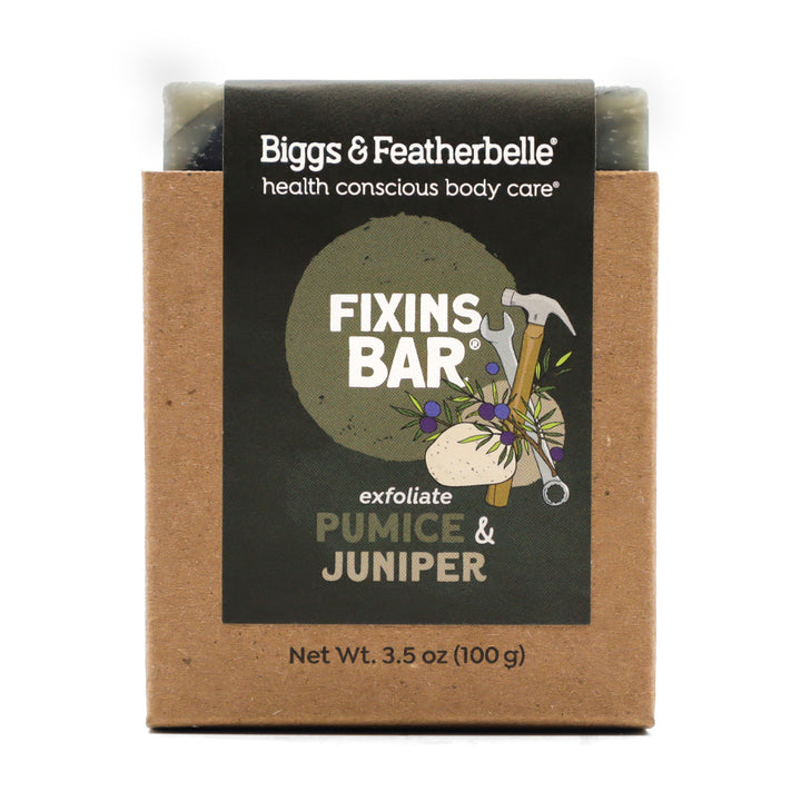 Front of FIXINS BAR® soap by Biggs & Featherbelle®
