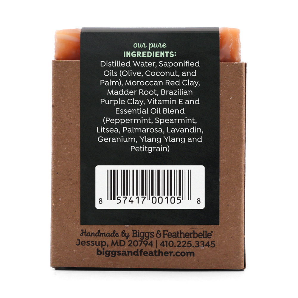 Back of GOODIE BAR® soap by Biggs & Featherbelle® 