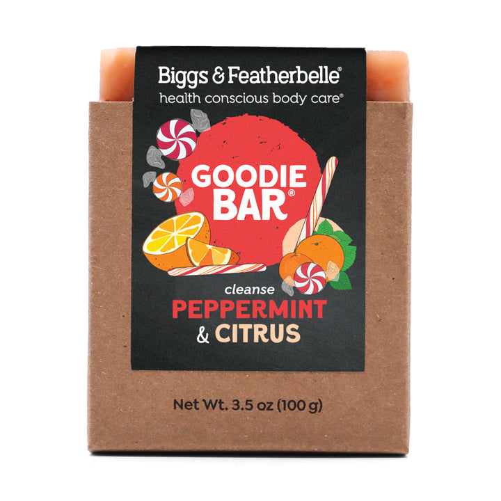 Front of GOODIE BAR® soap by Biggs &amp; Featherbelle® 