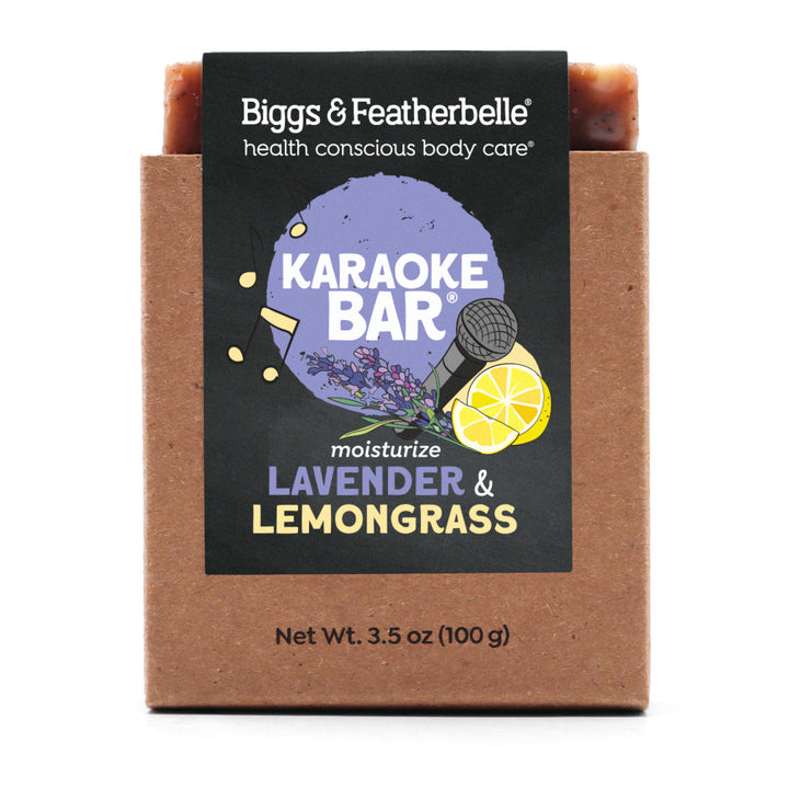 Front of KARAOKE BAR® soap by Biggs &amp; Featherbelle® 