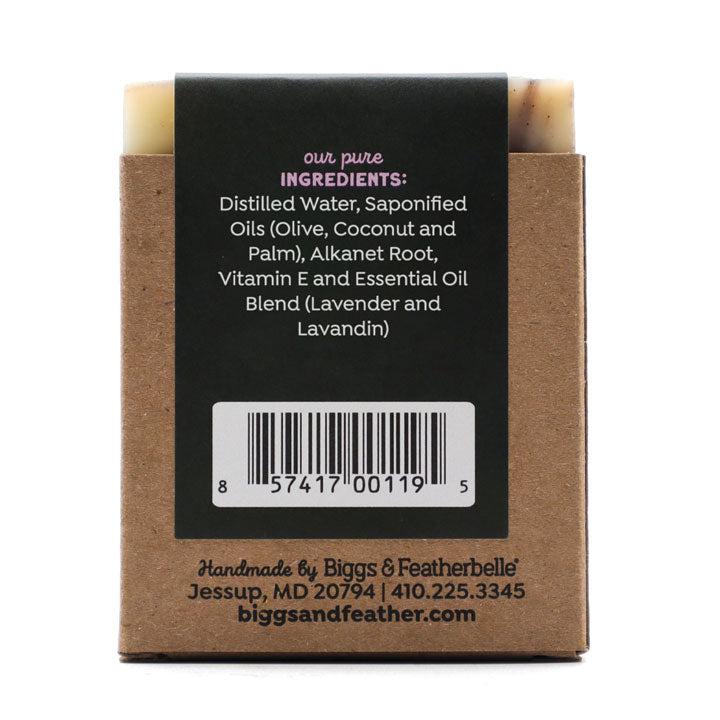 Back of MOMMA BAR® soap by Biggs & Featherbelle®