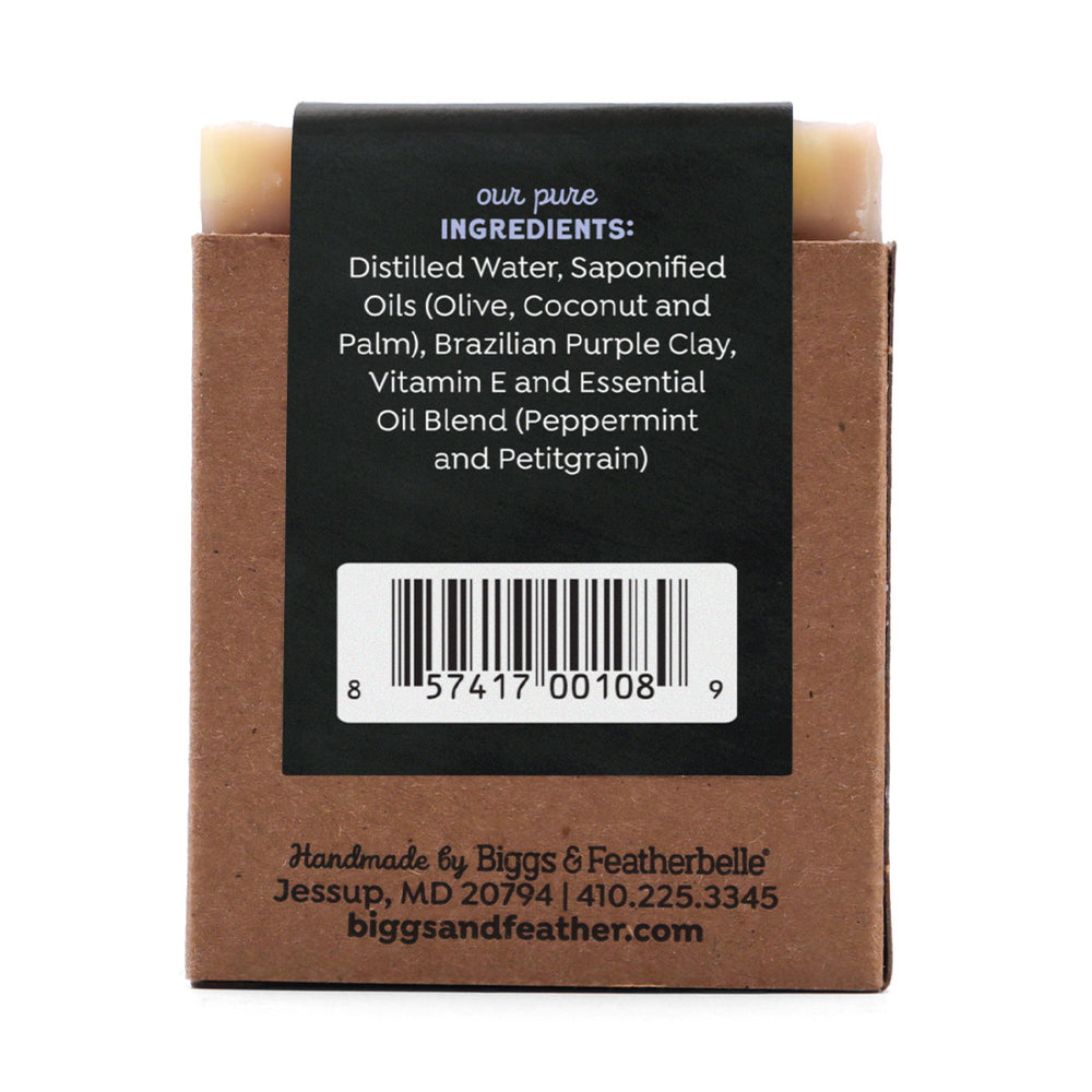 Back of POLAR BAR® soap by Biggs & Featherbelle® 