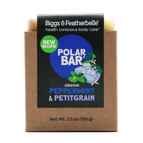 Front of POLAR BAR® soap by Biggs & Featherbelle® 