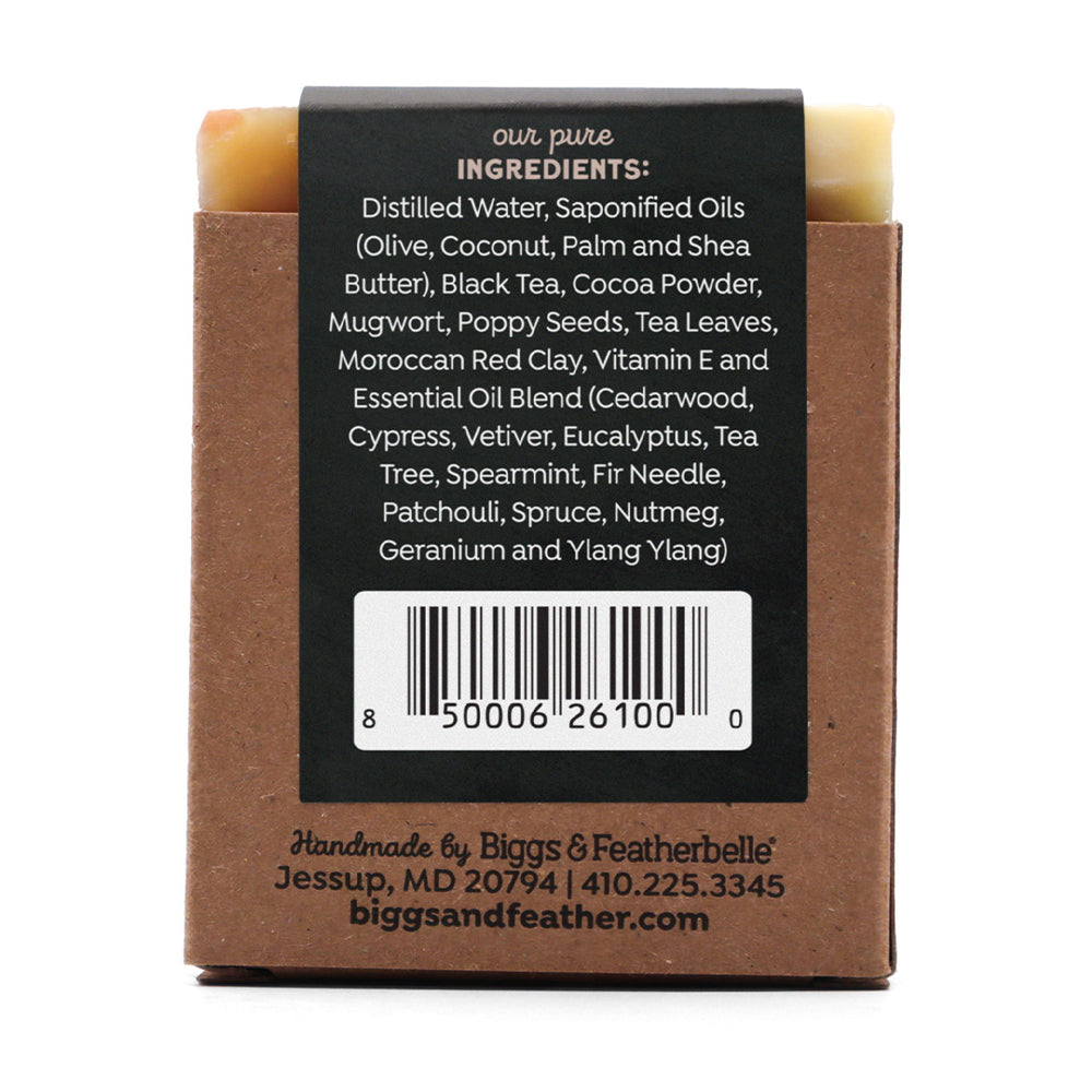 Back of POPPA BAR® soap by Biggs & Featherbelle® 