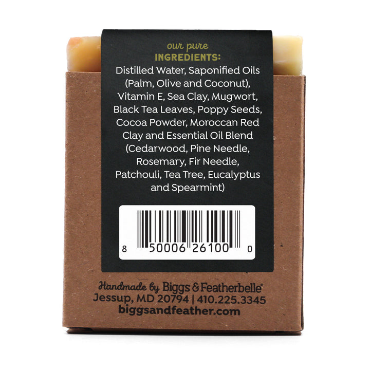 Back of POPPA BAR® soap by Biggs &amp; Featherbelle® 